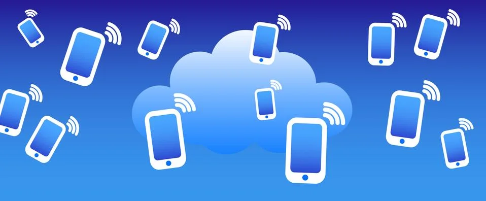 Cloud Phone Background Stock Illustration