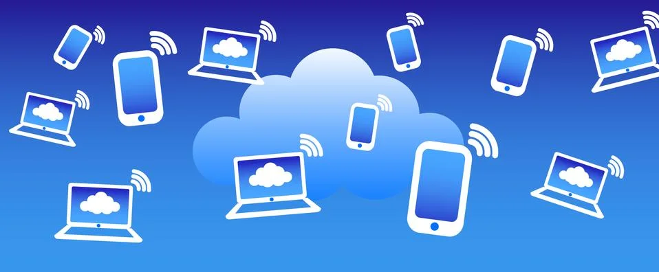 Cloud Phone Computing Background Stock Illustration
