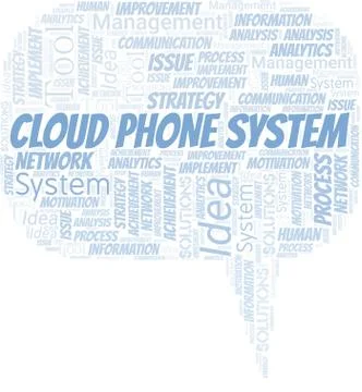 Cloud Phone System typography vector word cloud. Stock Illustration