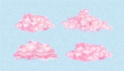 Cloud pink. Dream sky cloudy, fairytale fog, smoke texture isolated on blue Illustration