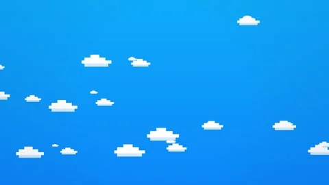 Cloud pixel 8 bit. Pixel Art White Clouds on Blue Gradient Sky Background Stock Footage 342201655