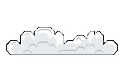Cloud pixel art style Stock Illustration