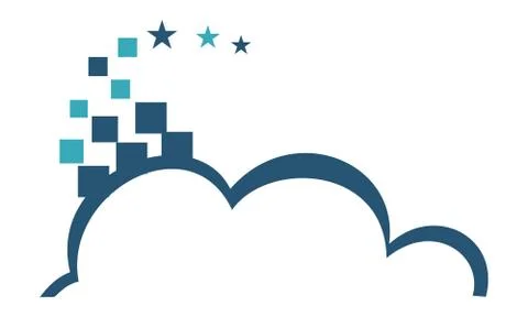 Cloud Pixel Template Stock Illustration