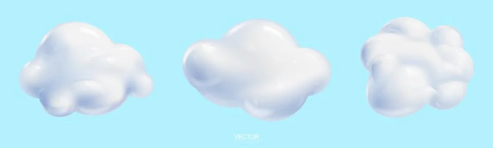 Cloud plastic. Realistic pink cloud outdoor. 3d realistic render object イラスト素材