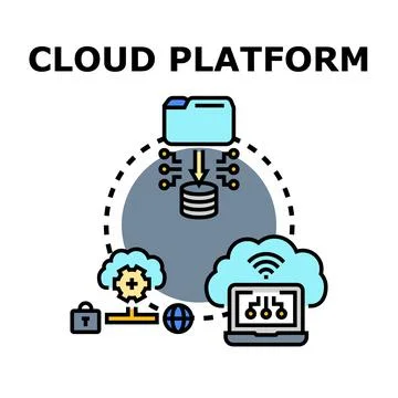 Cloud platform computing data storage services concept Illustrazione stock