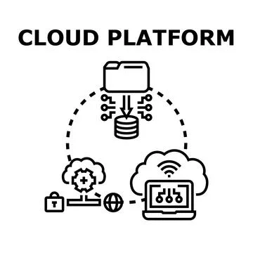 Cloud platform computing data storage services concept イラスト素材