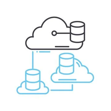 Cloud platform line icon, outline symbol, vector illustration, concept sign Stock Illustration