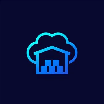 Cloud platform for a warehouse icon, vector Stock Illustration