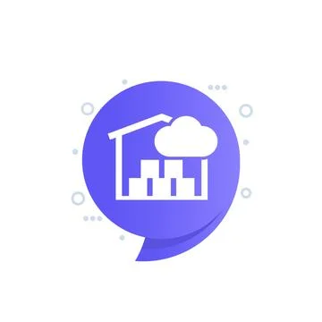 Cloud platform for warehouse icon for web Stock Illustration