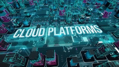 Cloud Platforms with digital technology concept Stock Footage 103062592