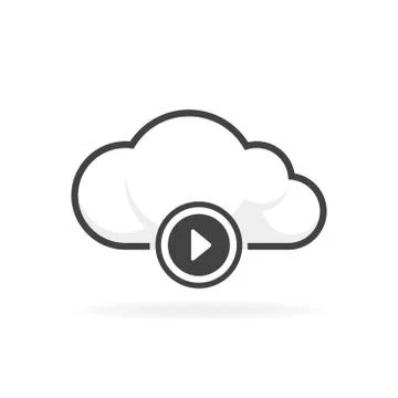 Cloud play audio and video icon vector illustration 스톡 일러스트