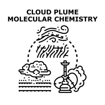 Cloud plume molecular chemistry concept vector illustration イラスト素材