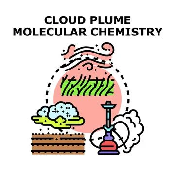 Cloud plume molecular chemistry concept vector illustration イラスト素材