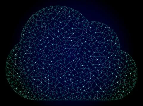 Cloud Polygonal Frame Vector Mesh Illustration Illustrazione stock