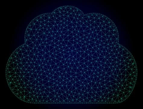 Cloud Polygonal Frame Vector Mesh Illustration Illustrazione stock