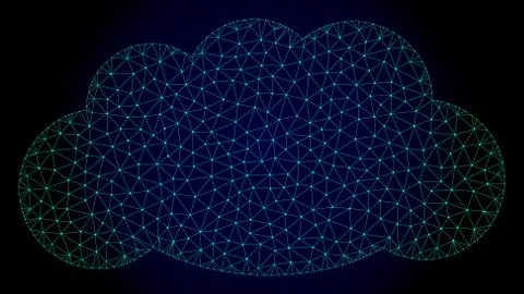 Cloud Polygonal Frame Vector Mesh Illustration Stock Illustration