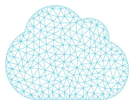 Cloud Polygonal Frame Vector Mesh Illustration Stock Illustration