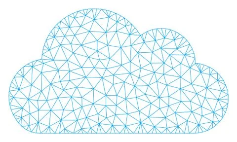 Cloud Polygonal Frame Vector Mesh Illustration Illustrazione stock
