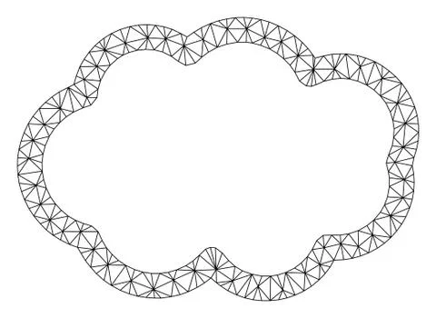 Cloud Polygonal Frame Vector Mesh Illustration Stock Illustration