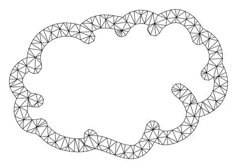 Cloud Polygonal Frame Vector Mesh Illustration Stock Illustration