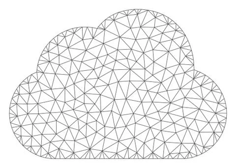 Cloud Polygonal Frame Vector Mesh Illustration Illustrazione stock
