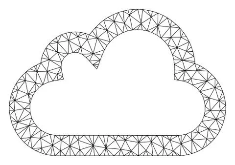 Cloud Polygonal Frame Vector Mesh Illustration Illustrazione stock