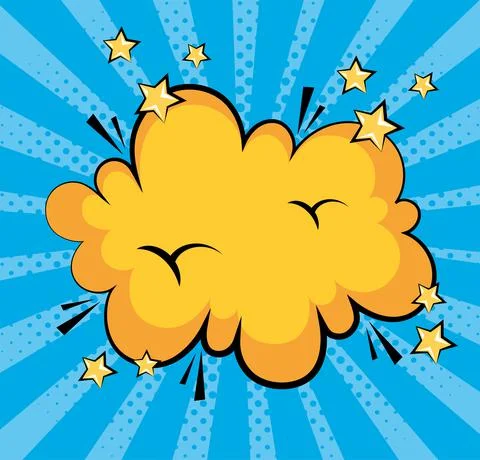 Cloud pop art style Stock Illustration
