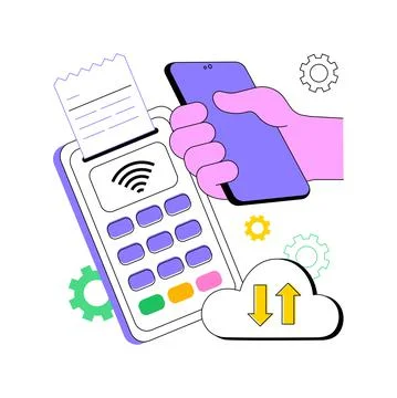 Cloud POS abstract concept vector illustration. Stock Illustration