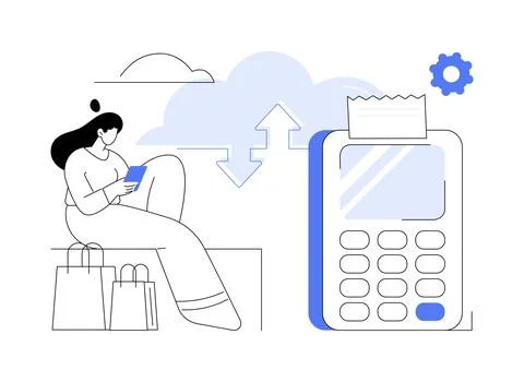 Cloud POS abstract concept vector illustration. Stock Illustration