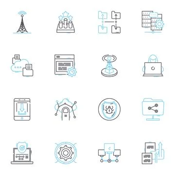 Cloud possibility linear icons set. Cloud, Possibility, Innovation, Flexibility 库存插图