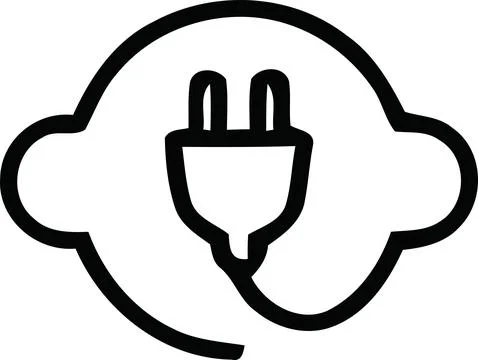 Cloud with power plug icon illustration Stock Illustration