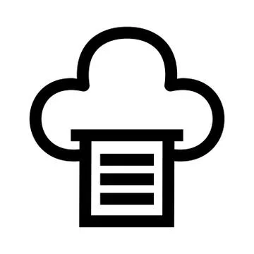 Cloud Print Icon Stock Illustration