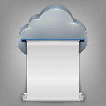 Cloud. Printed paper Stock Illustration