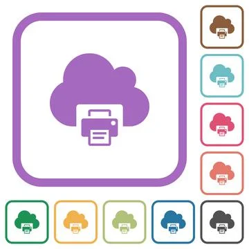 Cloud printing simple icons Illustrazione stock