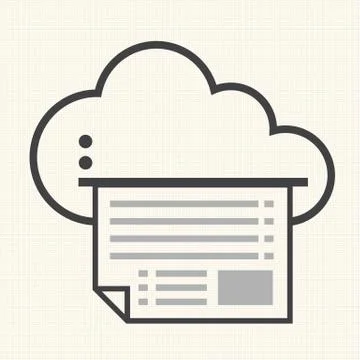 Cloud with printing.Cloud computing concept. Vector Stockillustratie