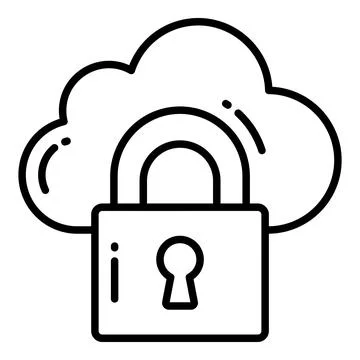Cloud, Protection and security vector icons set cyber computer network busi.. Stock Illustration
