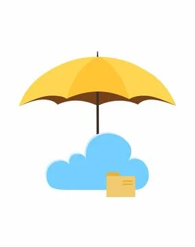 Cloud Protection Concept with Umbrella Stock Illustration