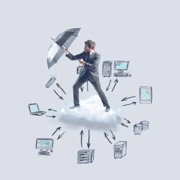 Cloud protection Illustrazione stock