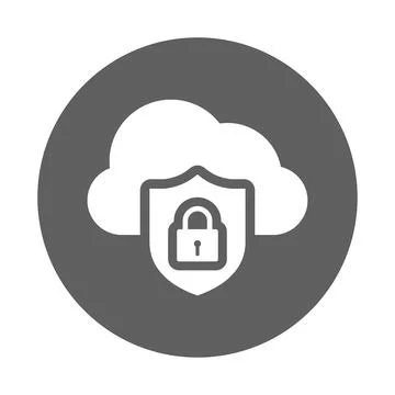 Cloud, protection, security icon. Gray vector graphics. Stock Photos