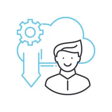 Cloud provider line icon, outline symbol, vector illustration, concept sign Stock Illustration