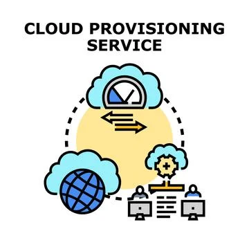 Cloud provisioning service concept representing data allocation イラスト素材