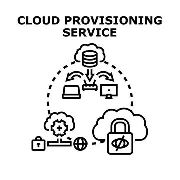 Cloud provisioning service concept vector illustration Illustrazione stock