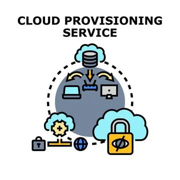 Cloud provisioning service concept vector illustration Stock Illustration