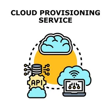Cloud provisioning service data access and infrastructure Stock Illustration