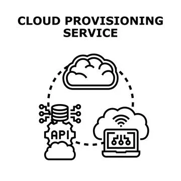 Cloud provisioning service data access and infrastructure 库存插图