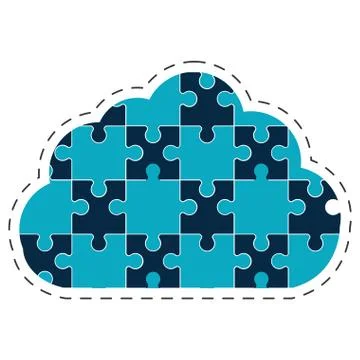Cloud puzzle solution image イラスト素材