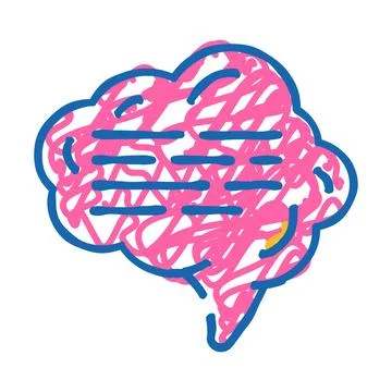 Cloud quote speech icon doodle illustration Stock Illustration