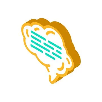 Cloud quote speech isometric icon vector illustration Stock Illustration