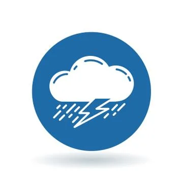 Cloud with rain and lightning thunderstorm icon Stock Illustration