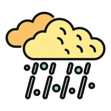 Cloud with rain and sleet weather icon Stock Illustration